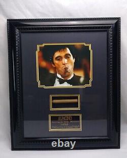 Scarface Al Pacino with Cigar Quotes Signed Framed Memorabilia 20.5x24.5