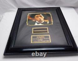 Scarface Al Pacino with Cigar Quotes Signed Framed Memorabilia 20.5x24.5