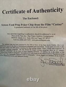 Screen Used Prop Poker Chip From The Moive Casino W COA Las Vegas De Niero