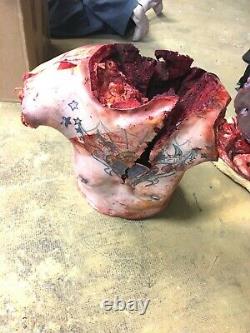 Screen used DECAPITATED GRUESOME HUMAN TORSO. WIth Tattoo. Latex foam. GORY