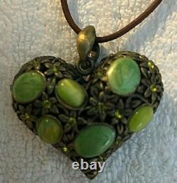 Sharon Tate Orig. Personally Worn/used Metal Puff Heart/stone Pendant/necklace