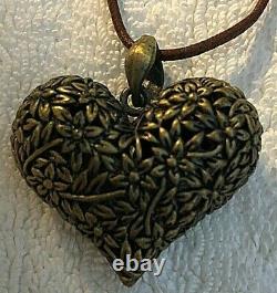 Sharon Tate Orig. Personally Worn/used Metal Puff Heart/stone Pendant/necklace