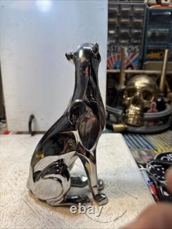 Small Chrome Panther In Seated Position Movie Prop Decor
