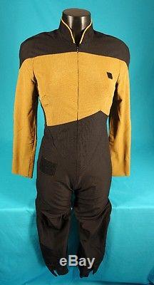 Star Trek TNG STARFLEET Costume Uniform Jumpsuit Gold screen used C. O. A. Prop