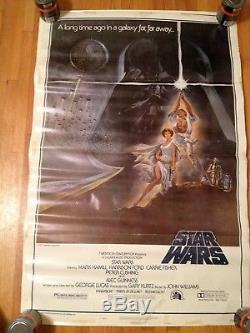 Star Wars 1977 Original Movie Poster Vintage Darth Vader Authentic