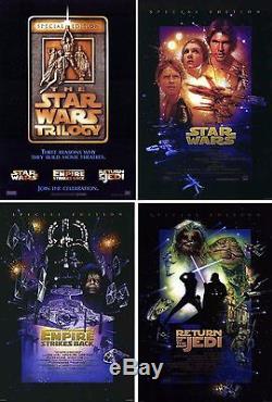 Star Wars (1977) set of 4 original movie posters re-release 1997 double-sided