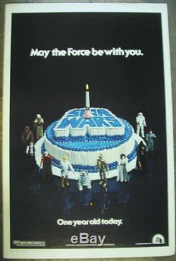 Star Wars 1978 Birthday Cake Anniversary Poster Original Rolled / Kenner