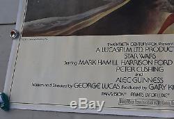 Star Wars A New Hope Original US Six Sheet Movie Poster Linen Backed 1977