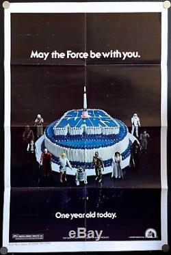 Star Wars Original Movie Poster Happy Birthday Style (27x41) Ultra Rare C8 EX