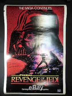 Star Wars Revenge Of The Jedi Poster Orignal 1983 Auto Signed By Marquand