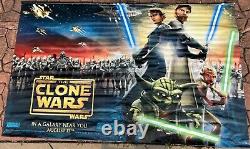 Star Wars The Clone Wars 2008 Original Vinyl Movie Banner Poster 5' x 8