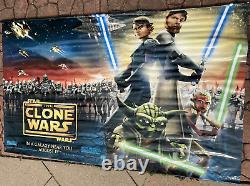 Star Wars The Clone Wars 2008 Original Vinyl Movie Banner Poster 5' x 8