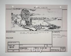 Star wars storyboard Empire Strikes Back movie Prop Rebel Disney Vtg Art EB1-131