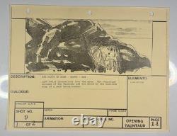Star wars storyboard Empire Strikes Back movie Prop Rebel Disney Vtg Art EB1-59
