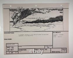 Star wars storyboard Empire Strikes Back movie Prop Rebel Disney Vtg Art EB1-84