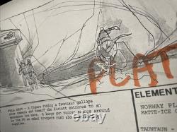 Star wars storyboards Empire Strikes Back movie props Hoth Base Han Solo art X1