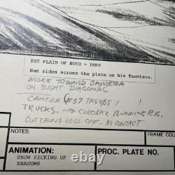 Star wars storyboards Empire Strikes Back movie props Hoth Han Solo Tauntaun X1