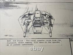 Star wars storyboards Empire Strikes Back movie props Hoth Snow-speeder ZEV X1