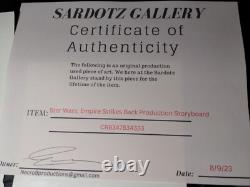 Star wars storyboards Empire Strikes Back movie props Millennium Falcon BESPIN