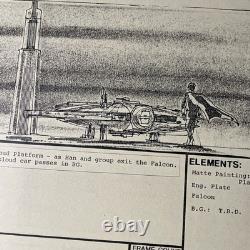 Star wars storyboards Empire Strikes Back movie props Millennium Falcon LANDO X1