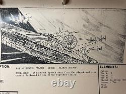 Star wars storyboards Empire Strikes Back movie props TIE FIGHER Falcon Bespin