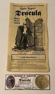 Super Rare! BELA LUGOSI as DRACULA JANUS Model Deluxe Kit #200 Original COA