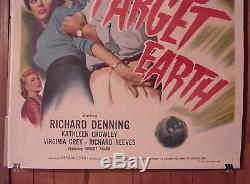 Target Earth Original 1954 3sht Movie Poster Linen Ex