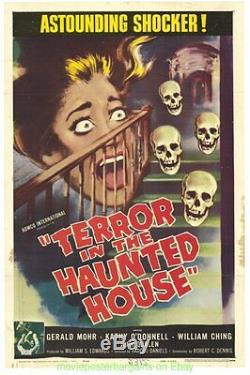 TERROR IN THE HAUNTED HOUSE MOVIE POSTER Original Folded 27x41 Horror Film 1959