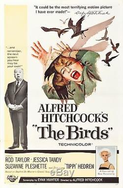 THE BIRDS 1SH 1 one sheet 27 X 41 ORIGINAL 1963 MOVIE POSTER Alfred Hitchcock