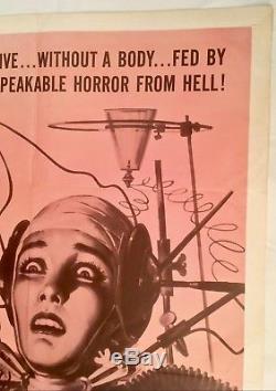 THE BRAIN THAT WOULDN'T DIE Original 1962 theatrical 1-sheet AIP horror MST-3K