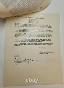 THE CINNABAR REDHEAD / Victor Wolfson 1954 signed film contract document