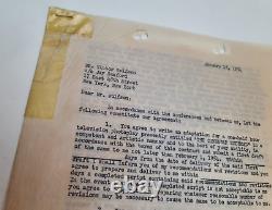 THE CINNABAR REDHEAD / Victor Wolfson 1954 signed film contract document