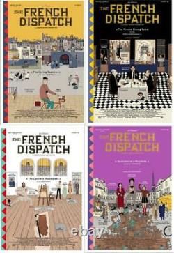 THE FRENCH DISPATCH Set of 4 13.5x20 Original Promo Poster MINT Wes Anderson