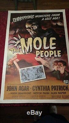 THE MOLE PEOPLE Original VINTAGE 1956 Movie Poster RARE Universal Sci-Fi