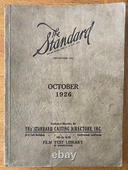 THE STANDARD October 1926, Vol 4, No. 9 (Standard Casting Directory) Original