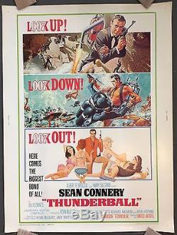 THUNDERBALL Original 30X40 Movie Poster 1965 ROLLED Sean Connery James Bond RARE
