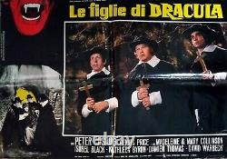 TWINS OF EVIL, Peter Cushing (1971), Set of 8 Italian Photo Busta