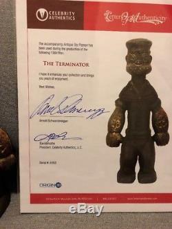 Terminator Production Used Prop Metal Toy Popeye Signed Arnold Schwarzenegger