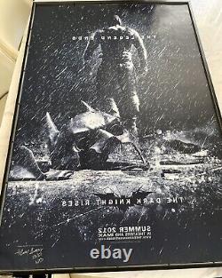 The Dark Knight Rises 27x40 withBane Cast Signatures Warner Bros Holo Rare 33/50