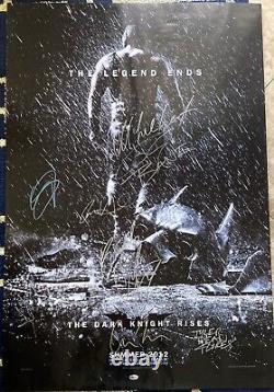 The Dark Knight Rises 27x40 withBane Cast Signatures Warner Bros Holo Rare 33/50