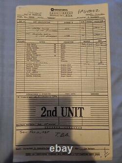 The Goonies Production Call Sheet