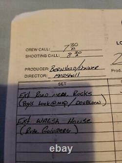 The Goonies Production Call Sheet