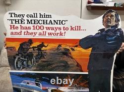 The Mechanic, Original Stand Up Cardboard Movie Theater Sign Poster 1972, In Box