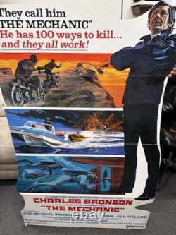 The Mechanic, Original Stand Up Cardboard Movie Theater Sign Poster 1972, In Box