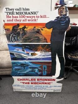 The Mechanic, Original Stand Up Cardboard Movie Theater Sign Poster 1972, In Box