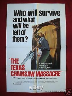 The Texas Chainsaw Massacre 1974 Original Movie Poster 1sh Halloween Bryanston