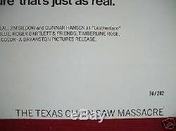 The Texas Chainsaw Massacre 1974 Original Movie Poster 1sh Halloween Bryanston