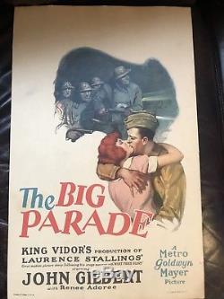 The big parade 1925 Original Movie Poster mgm picture John gilbert Renee Adoree