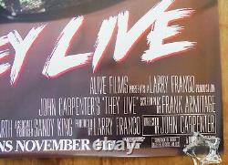 They Live (1988) Original Movie Poster Rolled Rare Wild Posting Oversize
