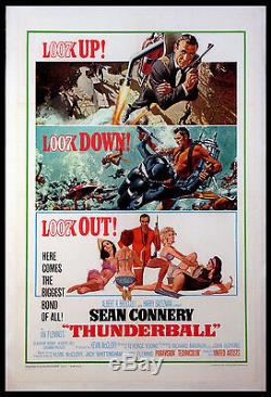 Thunderball Sean Connery As James Bond 1965 1-sheet Movie Poster Linenbacked